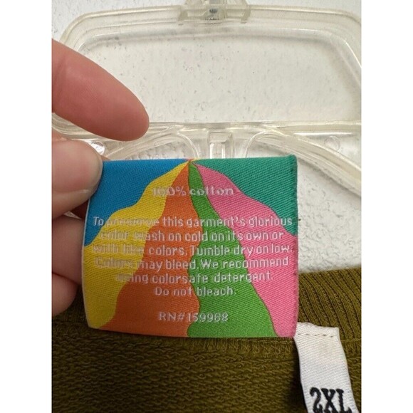 Big Bud Press Cropped Sweatshirt Crewneck Moss Green Fleece Heavy Unisex 2X XXL - Picture 4 of 7